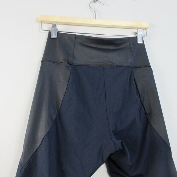 ADAY Throw & Roll Women's Leggings S Blue Zipped Pockets Stretch Running 252 - Picture 7 of 13